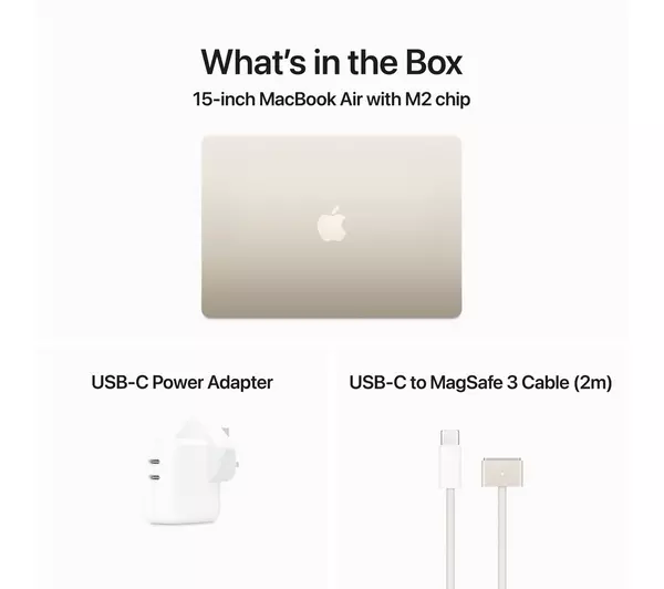 APPLE MacBook Air 15.3" (2023) - M2, 256 GB SSD, Starlight