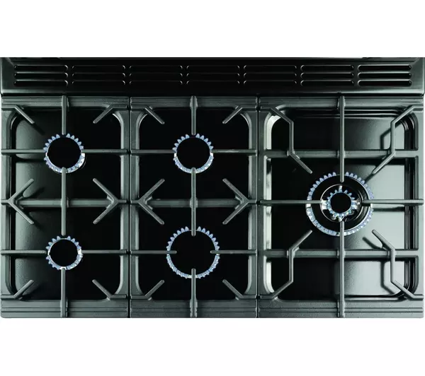 RANGEMASTER Professional Deluxe 90 Dual Fuel Range Cooker - Black & Chrome