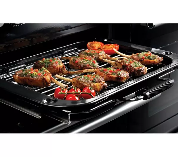 RANGEMASTER Professional Deluxe 90 Dual Fuel Range Cooker - Black & Chrome