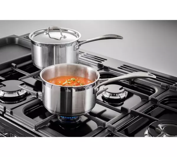 RANGEMASTER Professional Deluxe 90 Dual Fuel Range Cooker - Stainless Steel