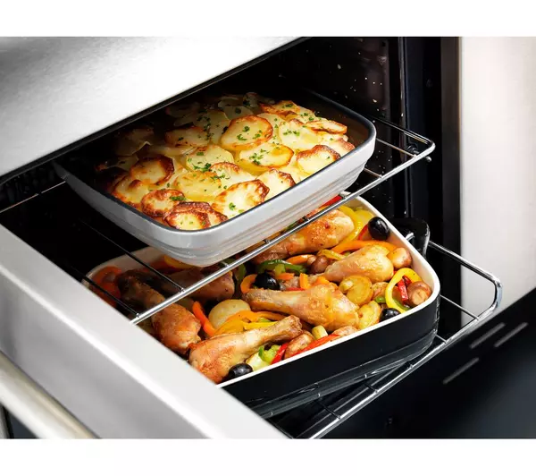 RANGEMASTER Professional Deluxe 90 Dual Fuel Range Cooker - Stainless Steel