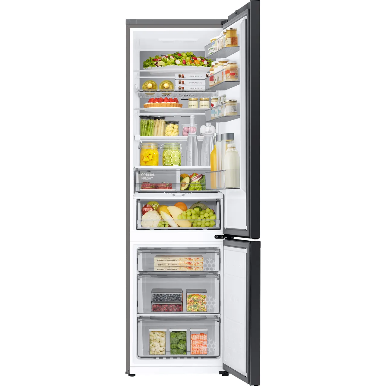 SAMSUNG Bespoke SpaceMax RB38C7B6BB1 EU Smart 70 30 Fridge Freezer - Black Stainless