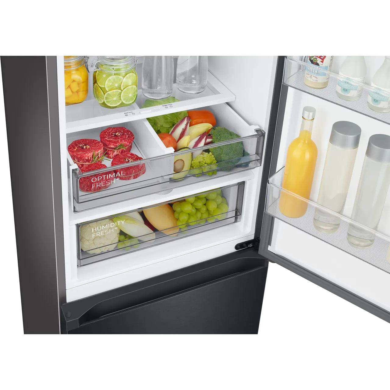 SAMSUNG Bespoke SpaceMax RB38C7B6BB1 EU Smart 70 30 Fridge Freezer - Black Stainless