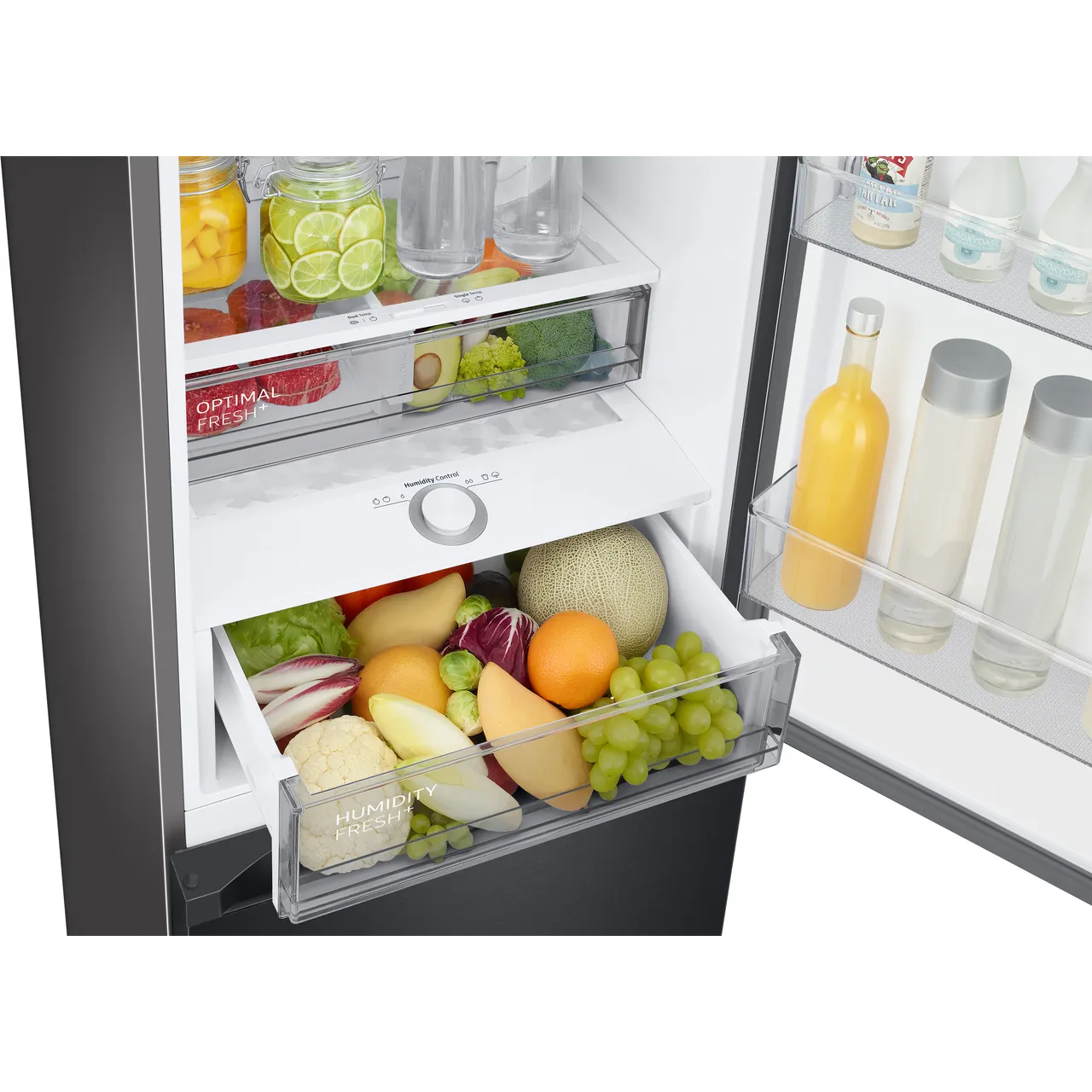 SAMSUNG Bespoke SpaceMax RB38C7B6BB1 EU Smart 70 30 Fridge Freezer - Black Stainless