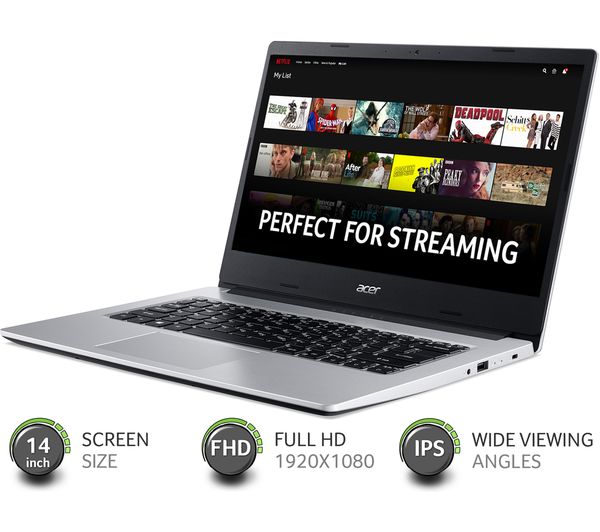 ACER Aspire 3 14" Laptop - AMD Ryzen 3 128 GB SSD Silver