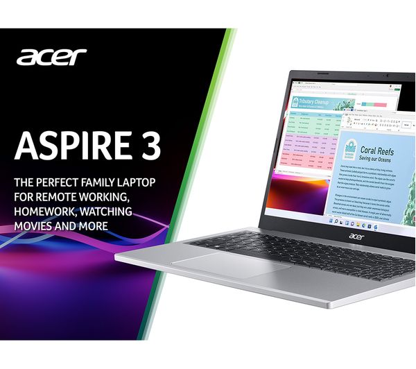 ACER Aspire 3 15.6" Laptop - AMD Ryzen 5 1 TB SSD Silver