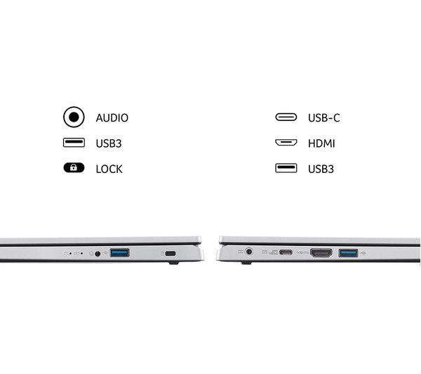 ACER Aspire 3 15.6" Laptop - AMD Ryzen 5 1 TB SSD Silver