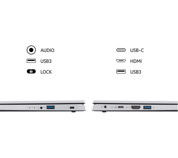 ACER Aspire 3 15.6" Laptop - AMD Ryzen 5 256 GB SSD Silver