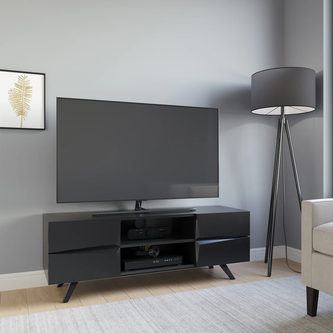ALPHASON Olympus 1400 mm TV Stand - Black