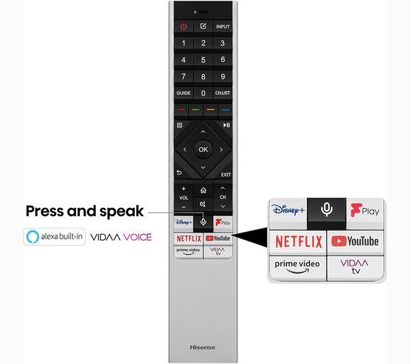 HISENSE 55U8KQTUK 55" Smart 4K Ultra HD HDR Mini-LED TV with Amazon Alexa