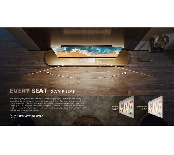 HISENSE 65A85HTUK 65" Smart 4K Ultra HD HDR OLED TV with Google Assistant & Amazon Alexa