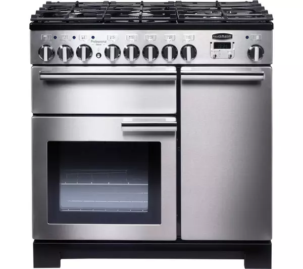 RANGEMASTER Professional Deluxe 90 Dual Fuel Range Cooker - Stainless Steel