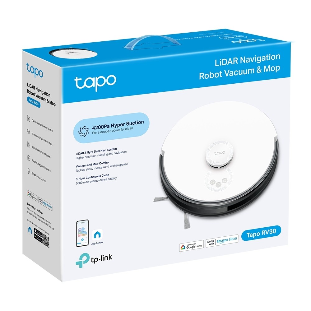 TP-LINK RV30 V1 Robot Vacuum Cleaner - Black & White