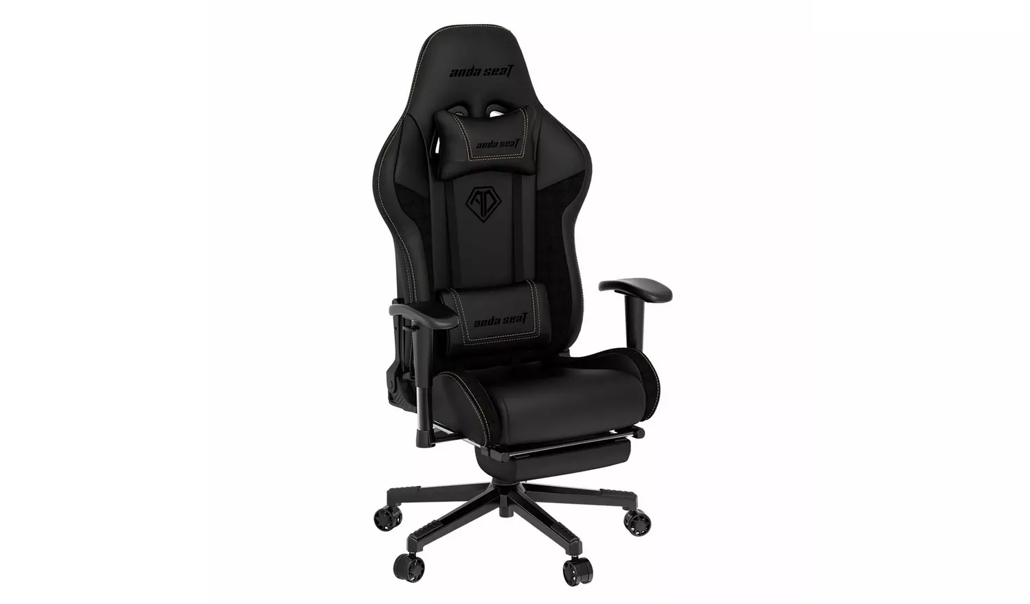 ANDASEAT Jungle II Footrest Edition Gaming Chair - Black