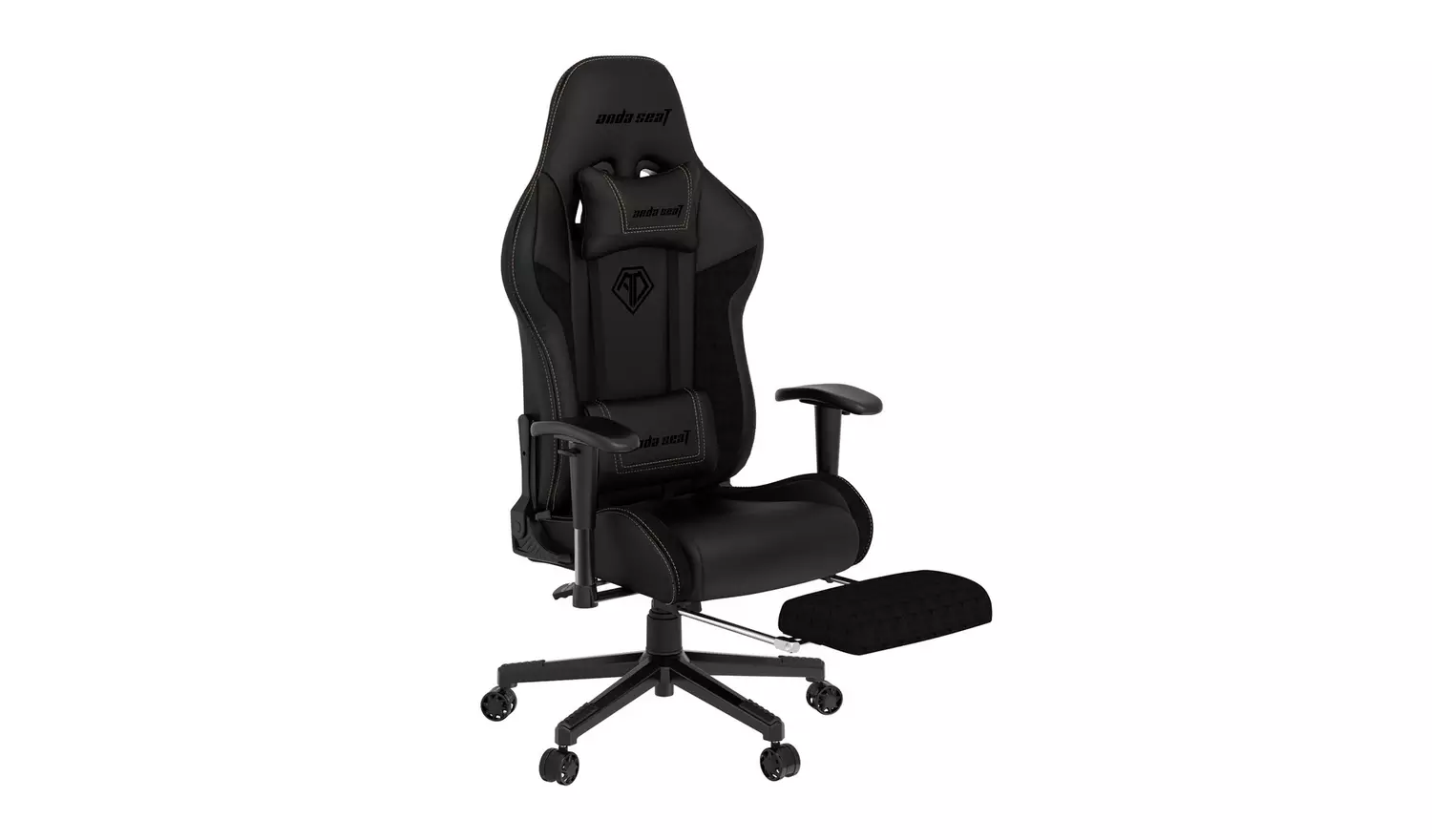ANDASEAT Jungle II Footrest Edition Gaming Chair - Black