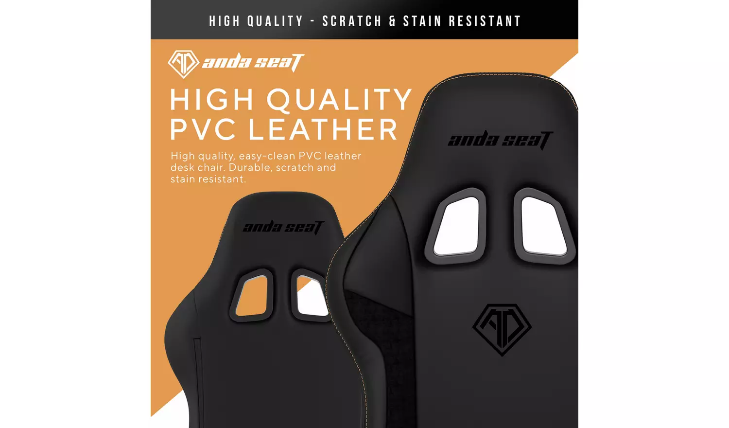 ANDASEAT Jungle II Footrest Edition Gaming Chair - Black