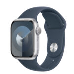 APPLE Watch Series 9 Cellular - 41 mm Silver Aluminium Case with Storm Blue Sport Band  S M