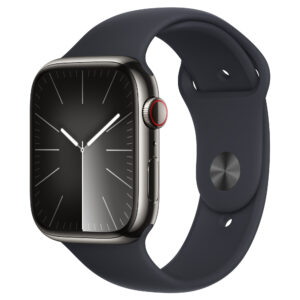 APPLE Watch Series 9 Cellular - 45 mm Graphite Stainless Steel Case with Midnight Sport Band M L