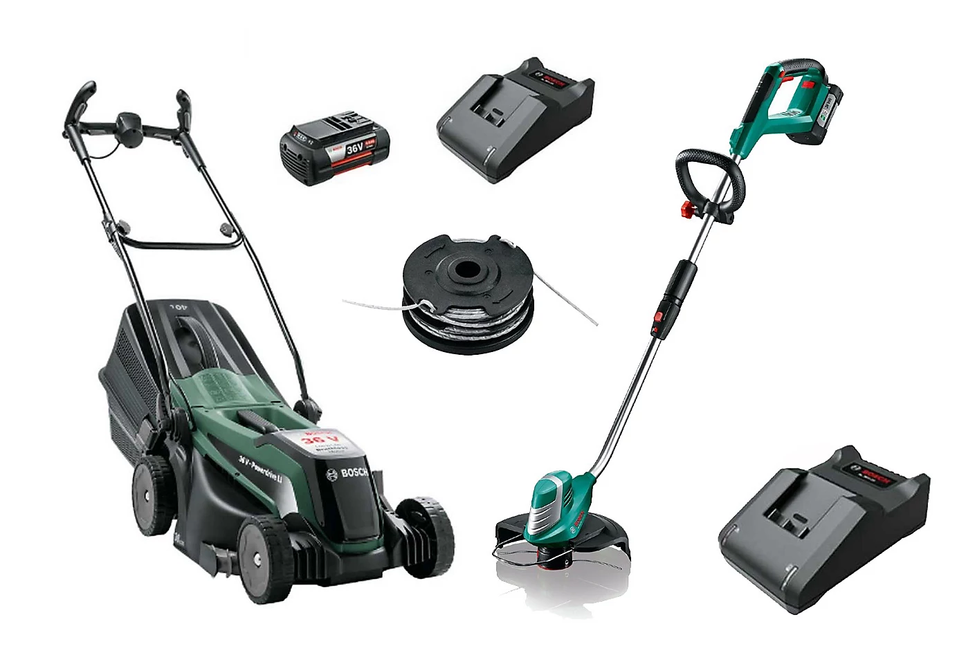BOSCH UniversalRotak 36-550 Cordless Rotary Lawn Mower - Green & Black