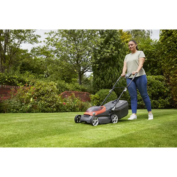 FLYMO UltraStore 340R Cordless Rotary Lawn Mower - Orange & Black