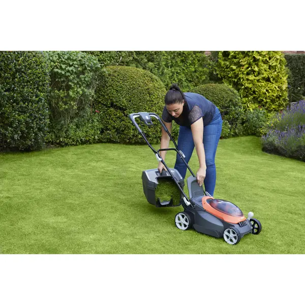 FLYMO UltraStore 340R Cordless Rotary Lawn Mower - Orange & Black
