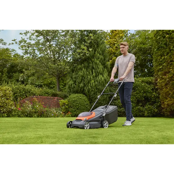 FLYMO UltraStore 380R Cordless Rotary Lawn Mower - Orange & Grey
