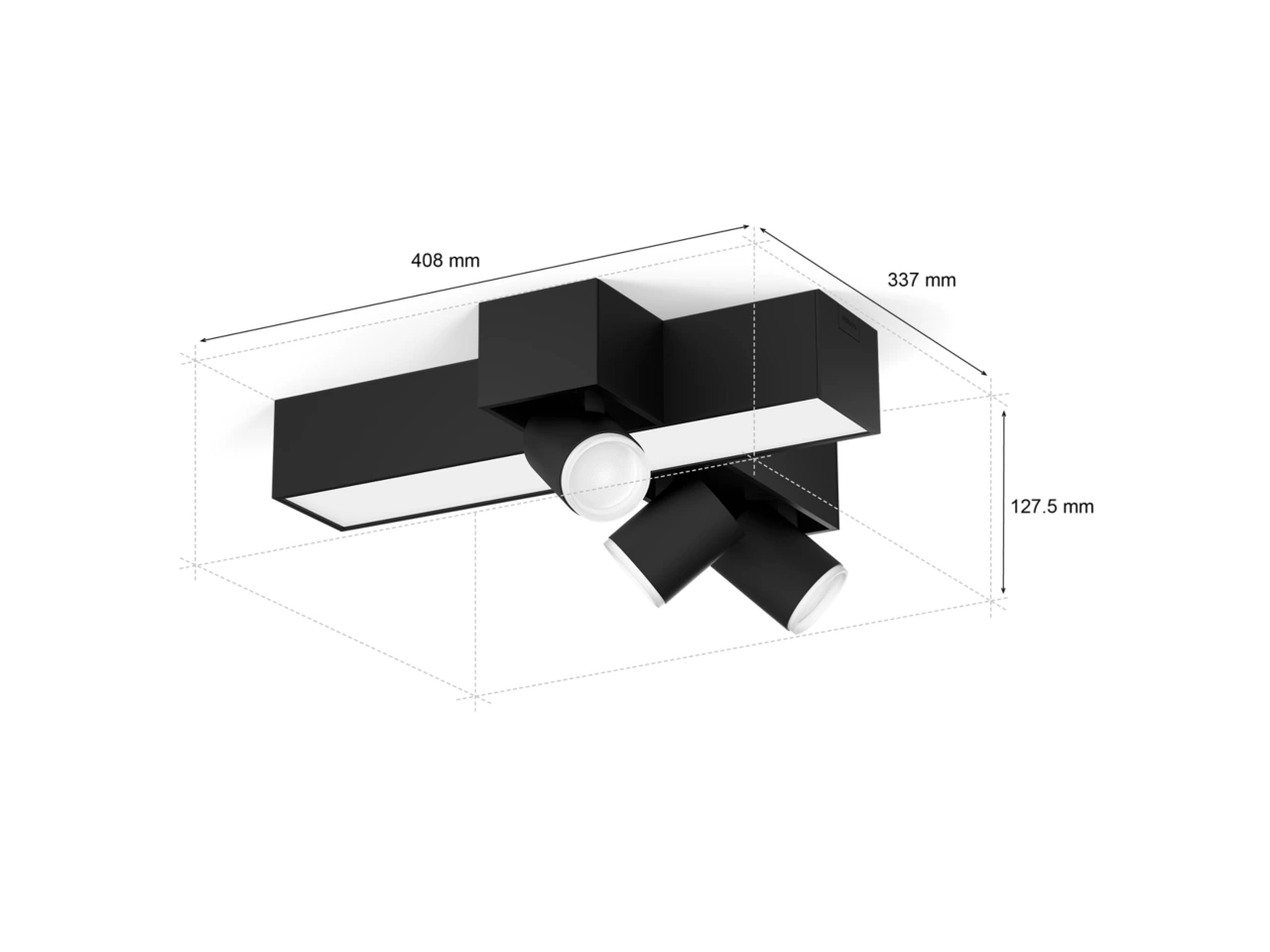 PHILIPS HUE Centris White and Colour Smart LED 3-Spot Cross Ceiling Light