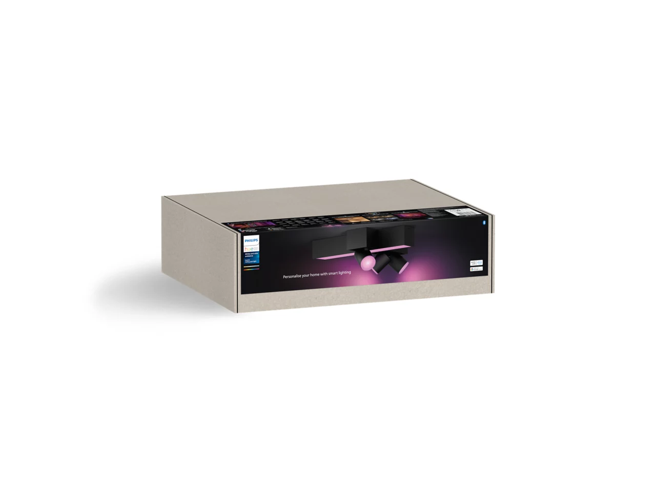 PHILIPS HUE Centris White and Colour Smart LED 3-Spot Cross Ceiling Light