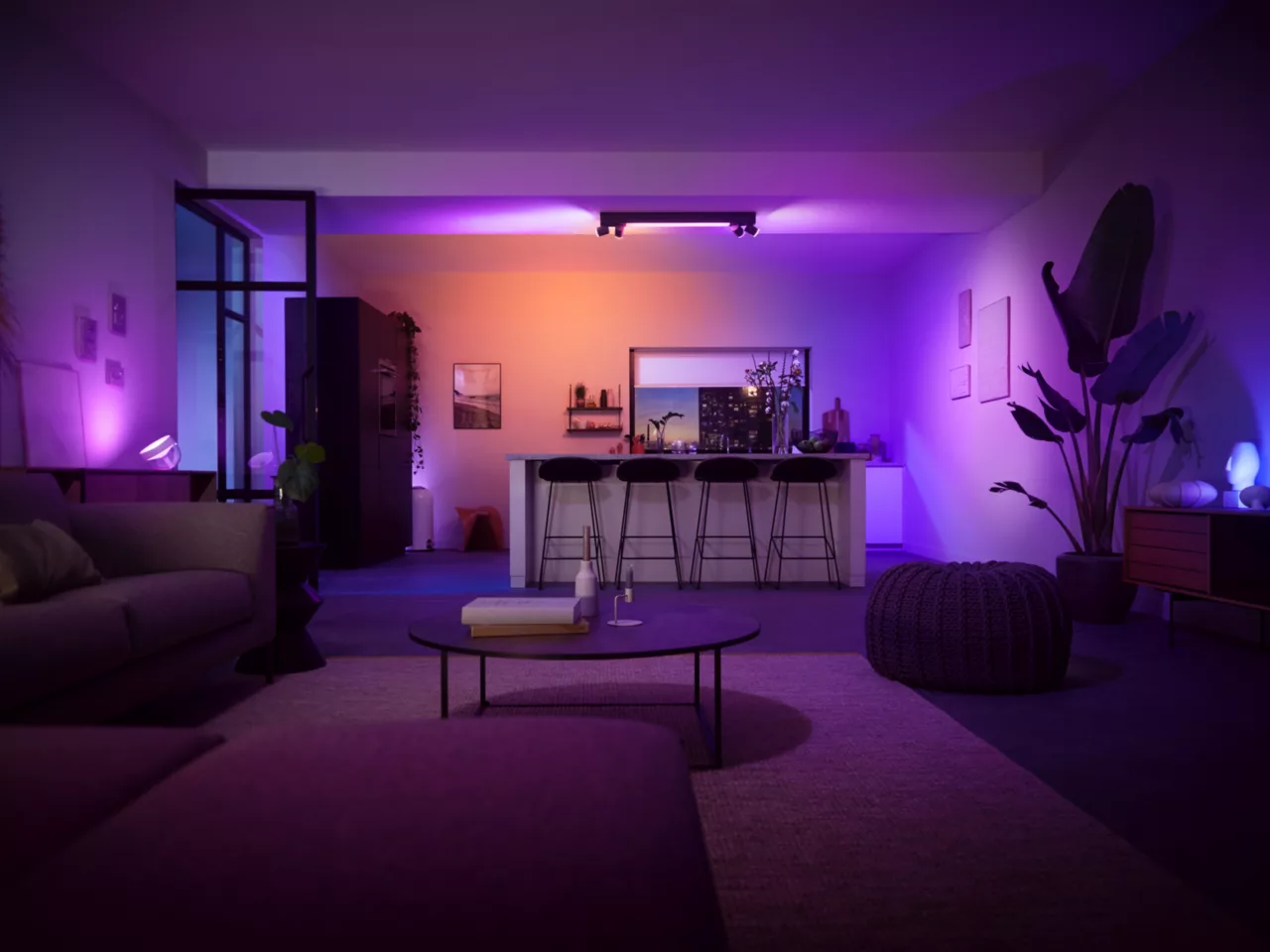 PHILIPS HUE Centris White and Colour Smart LED 4-Spot Ceiling Light
