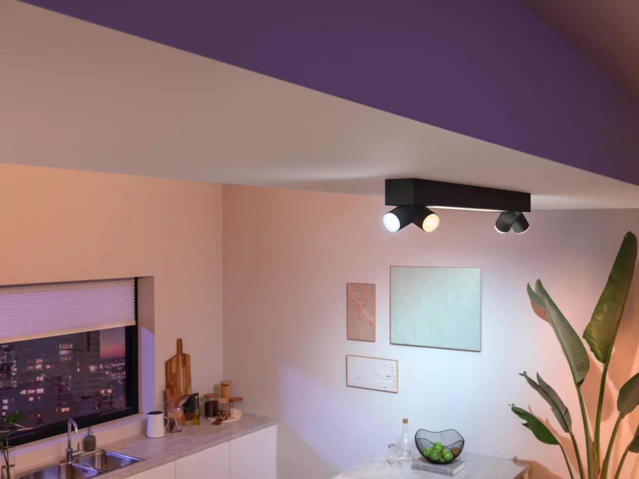 PHILIPS HUE Centris White and Colour Smart LED 4-Spot Ceiling Light