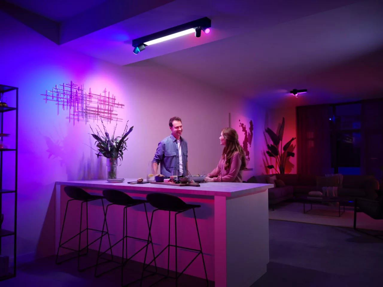 PHILIPS HUE Centris White and Colour Smart LED 4-Spot Ceiling Light