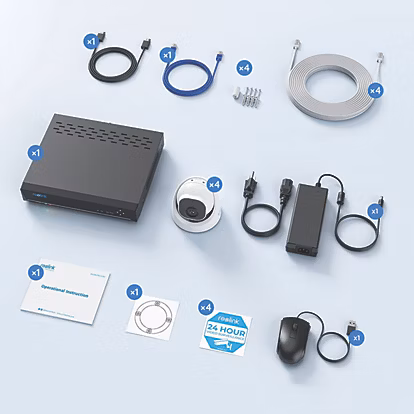 REOLINK PoE AI NVS8-5KD4-A 8-channel 4K Ultra HD NVR Security System - 2 TB 4 Cameras