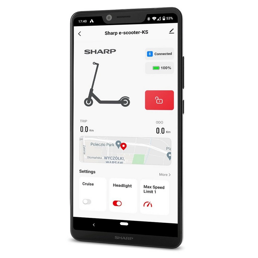 SHARP EM-KS1AEU-BUK Electric Folding Scooter - Black