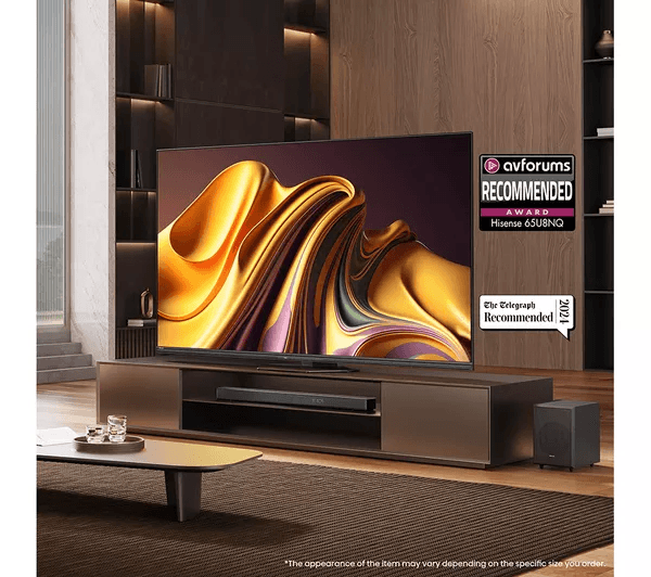 HISENSE 65U8NQTUK 65 Smart 4K Ultra HD HDR Mini LED TV with Amazon Alexa