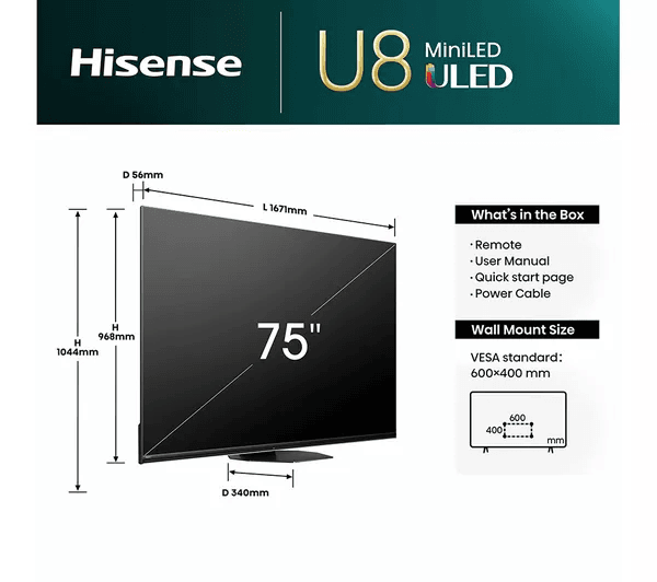 SONY BRAVIA 7 75 inch QLED XR Mini LED 4K HDR Smart TV - K75XR70PU