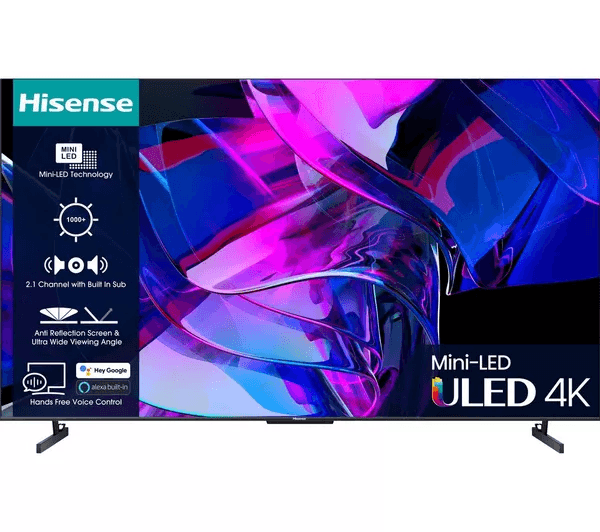 HISENSE 85U7KQTUK 85 Smart 4K Ultra HD HDR Mini-LED TV with Amazon Alexa