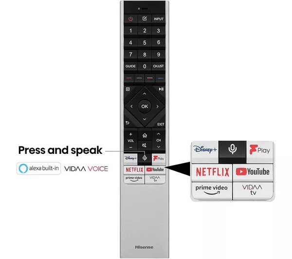 HISENSE 85U7KQTUK 85 Smart 4K Ultra HD HDR Mini-LED TV with Amazon Alexa