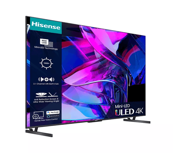 HISENSE 85U7KQTUK 85 Smart 4K Ultra HD HDR Mini-LED TV with Amazon Alexa