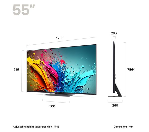 LG 55QNED86T6A 55 Smart 4K Ultra HD HDR QNED TV with Amazon Alexa