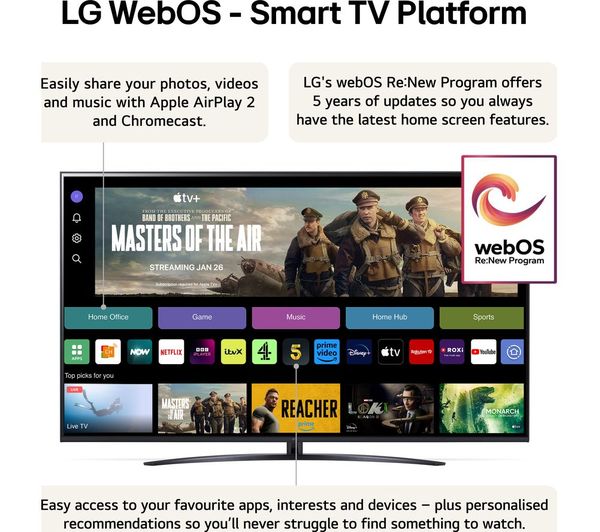 LG 75UT81006LA 75 Smart 4K Ultra HD HDR LED TV with Amazon Alexa