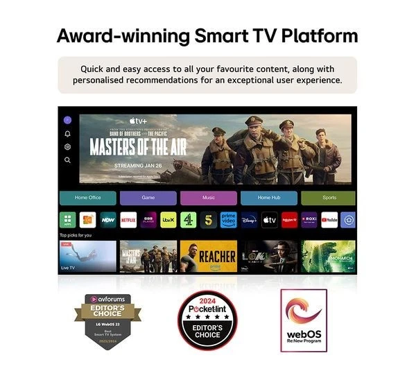 LG B4 55 inch OLED 4K HDR Smart TV (2024) - OLED55B46LA