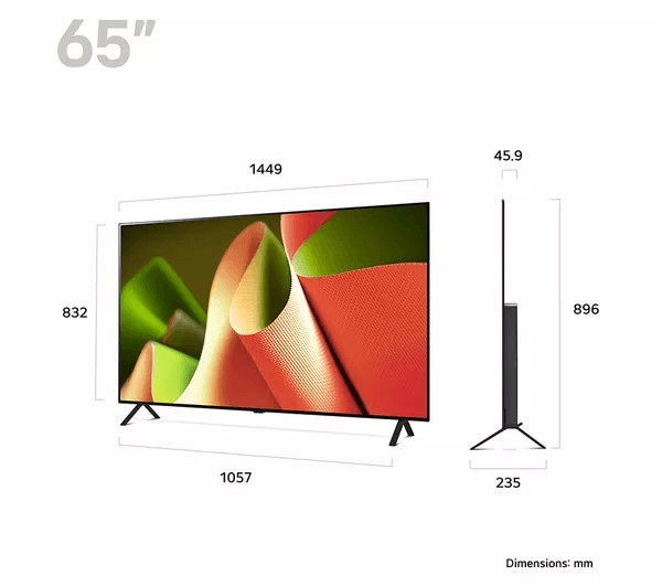 LG B4 65 inch OLED 4K HDR Smart TV (2024) - OLED65B46LA