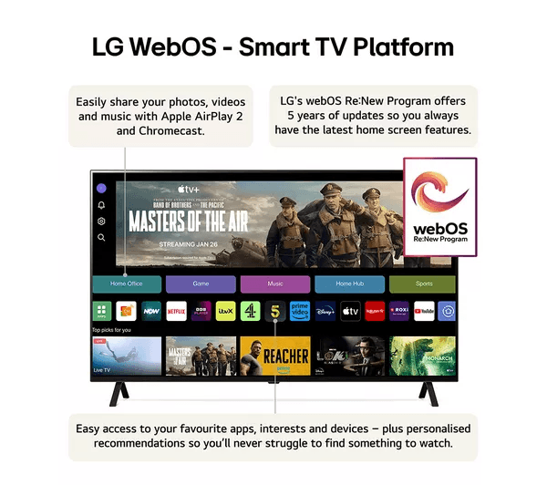 LG B4 65 inch OLED 4K HDR Smart TV (2024) - OLED65B46LA