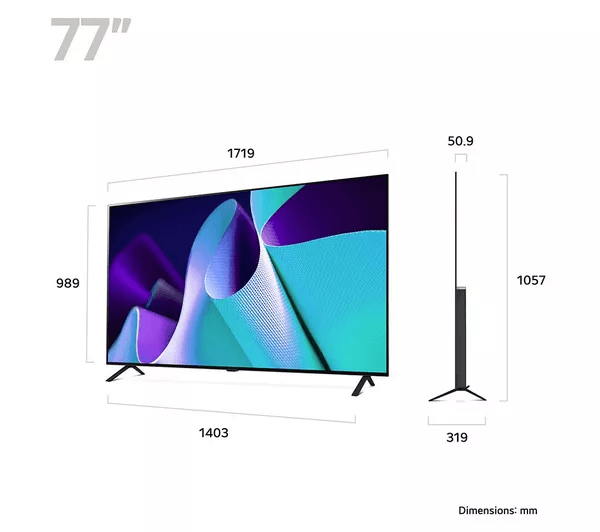 LG B4 77 inch OLED 4K HDR Smart TV (2024) - OLED77B42LA