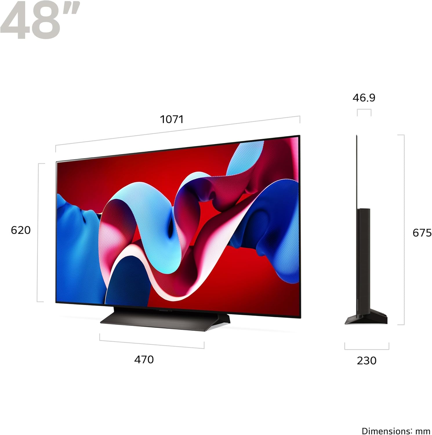 LG C4 48 inch OLED evo 4K HDR Smart TV (2024) - OLED48C44LA