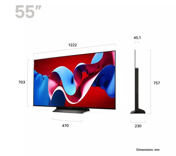 LG C4 55 inch OLED evo 4K HDR Smart TV (2024) - OLED55C44LA