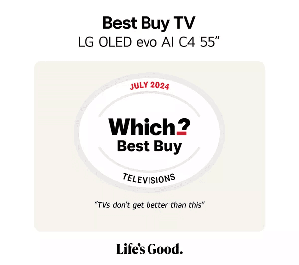 LG C4 55 inch OLED evo 4K HDR Smart TV (2024) - OLED55C46LA