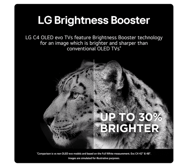 LG C4 65 inch OLED evo 4K HDR Smart TV (2024) - OLED65C44LA