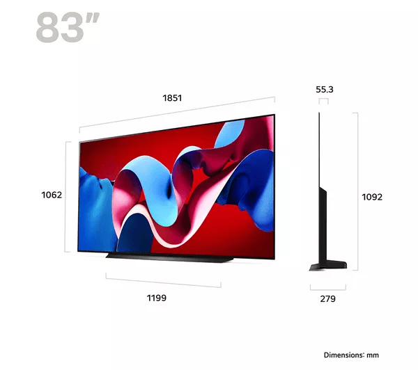 LG C4 83 inch OLED evo 4K HDR Smart TV (2024) - OLED83C44LA