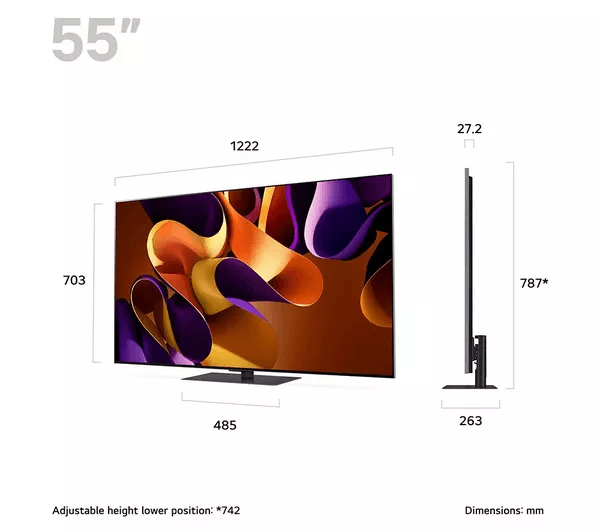 LG G4 55 inch OLED evo 4K HDR Smart TV (2024) - OLED55G46LS